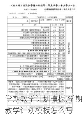 学期教学计划模板,学期教学计划模板怎么写