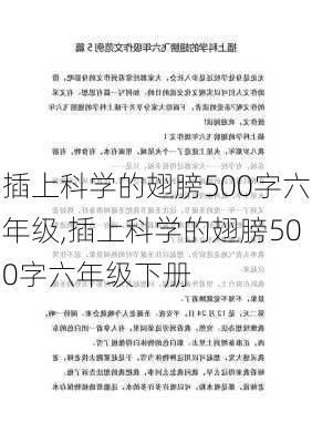 插上科学的翅膀500字六年级,插上科学的翅膀500字六年级下册