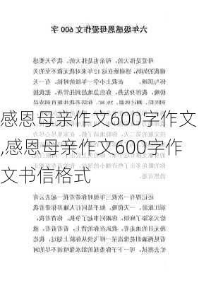 感恩母亲作文600字作文,感恩母亲作文600字作文书信格式