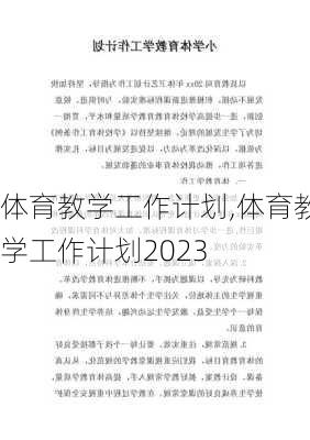 体育教学工作计划,体育教学工作计划2023