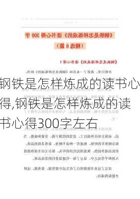 钢铁是怎样炼成的读书心得,钢铁是怎样炼成的读书心得300字左右