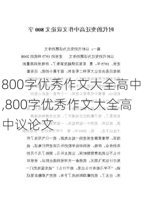 800字优秀作文大全高中,800字优秀作文大全高中议论文