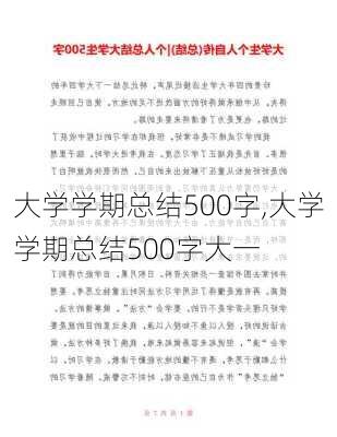 大学学期总结500字,大学学期总结500字大一