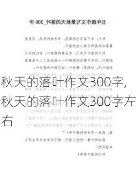 秋天的落叶作文300字,秋天的落叶作文300字左右