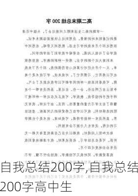 自我总结200字,自我总结200字高中生