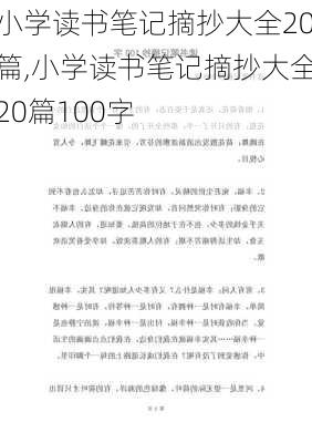 小学读书笔记摘抄大全20篇,小学读书笔记摘抄大全20篇100字