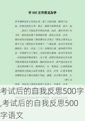 考试后的自我反思500字,考试后的自我反思500字语文