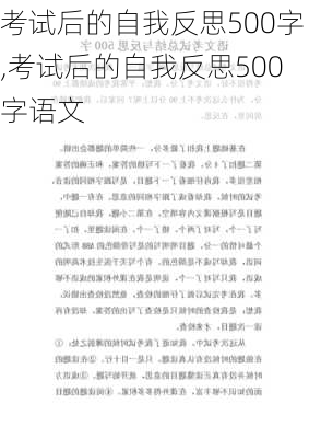 考试后的自我反思500字,考试后的自我反思500字语文