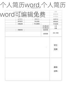 个人简历word,个人简历word可编辑免费