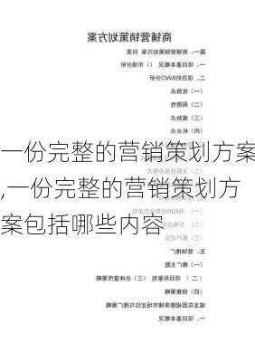 一份完整的营销策划方案,一份完整的营销策划方案包括哪些内容