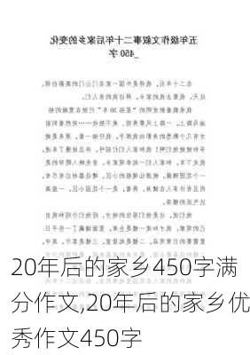 20年后的家乡450字满分作文,20年后的家乡优秀作文450字