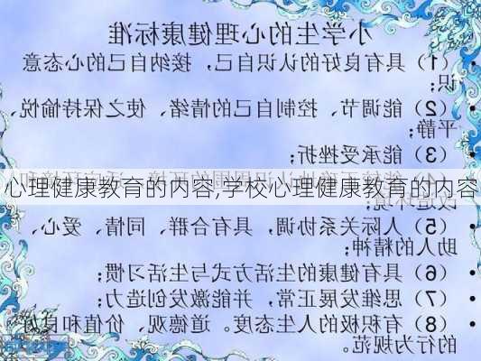 心理健康教育的内容,学校心理健康教育的内容