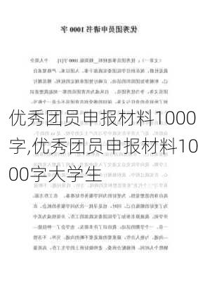 优秀团员申报材料1000字,优秀团员申报材料1000字大学生