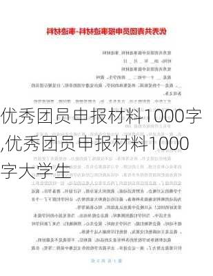 优秀团员申报材料1000字,优秀团员申报材料1000字大学生