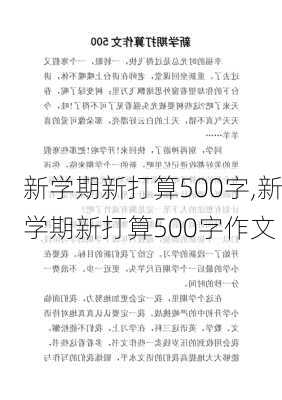 新学期新打算500字,新学期新打算500字作文