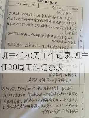 班主任20周工作记录,班主任20周工作记录表