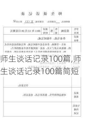 师生谈话记录100篇,师生谈话记录100篇简短