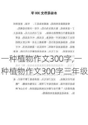 一种植物作文300字,一种植物作文300字三年级