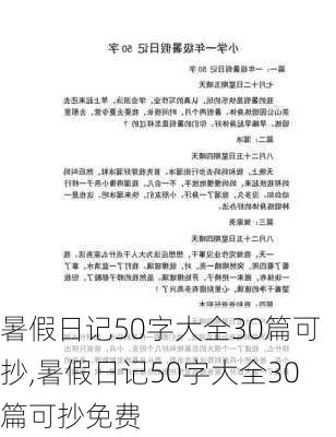 暑假日记50字大全30篇可抄,暑假日记50字大全30篇可抄免费