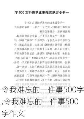 令我难忘的一件事500字,令我难忘的一件事500字作文