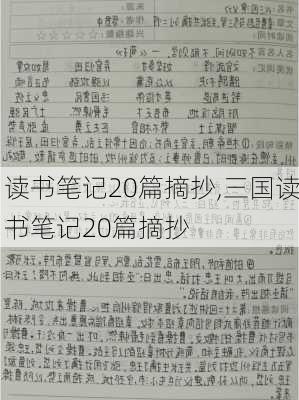 读书笔记20篇摘抄,三国读书笔记20篇摘抄