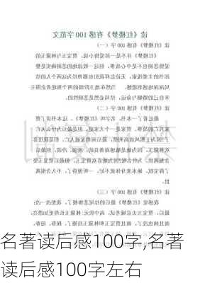 名著读后感100字,名著读后感100字左右