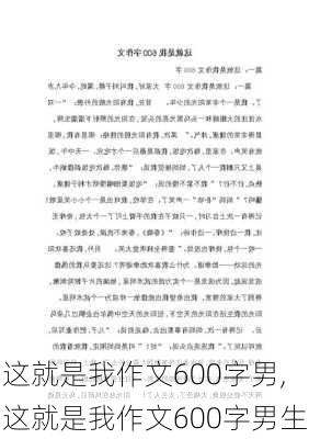 这就是我作文600字男,这就是我作文600字男生