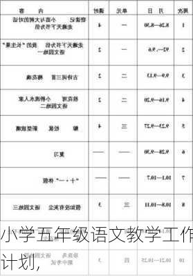 小学五年级语文教学工作计划,