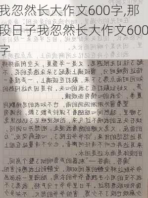 我忽然长大作文600字,那段日子我忽然长大作文600字