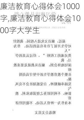 廉洁教育心得体会1000字,廉洁教育心得体会1000字大学生