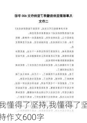 我懂得了坚持,我懂得了坚持作文600字