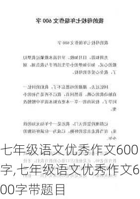 七年级语文优秀作文600字,七年级语文优秀作文600字带题目