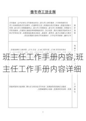 班主任工作手册内容,班主任工作手册内容详细