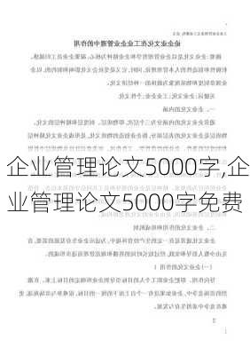 企业管理论文5000字,企业管理论文5000字免费