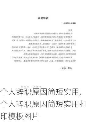 个人辞职原因简短实用,个人辞职原因简短实用打印模板图片