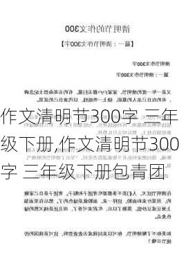 作文清明节300字 三年级下册,作文清明节300字 三年级下册包青团