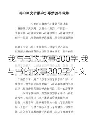 我与书的故事800字,我与书的故事800字作文