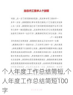 个人年度工作总结简短,个人年度工作总结简短100字