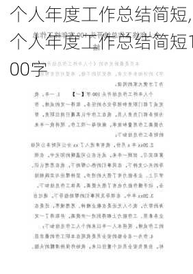 个人年度工作总结简短,个人年度工作总结简短100字