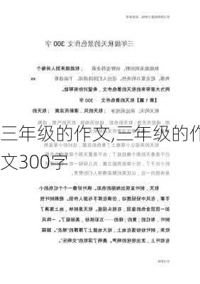 三年级的作文,三年级的作文300字