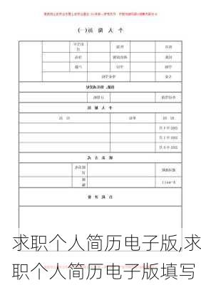 求职个人简历电子版,求职个人简历电子版填写