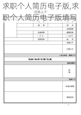 求职个人简历电子版,求职个人简历电子版填写