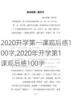 2020开学第一课观后感100字,2020年开学第1课观后感100字