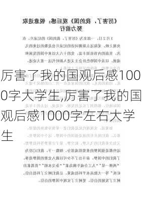 厉害了我的国观后感1000字大学生,厉害了我的国观后感1000字左右大学生