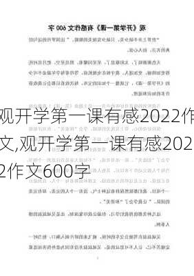 观开学第一课有感2022作文,观开学第一课有感2022作文600字