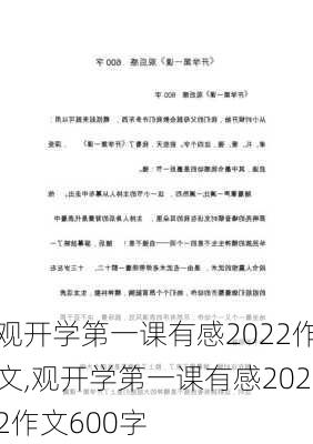 观开学第一课有感2022作文,观开学第一课有感2022作文600字