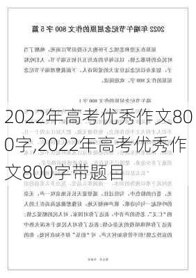 2022年高考优秀作文800字,2022年高考优秀作文800字带题目