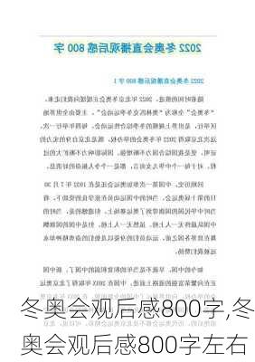 冬奥会观后感800字,冬奥会观后感800字左右