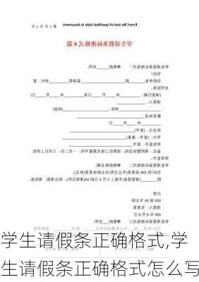 学生请假条正确格式,学生请假条正确格式怎么写