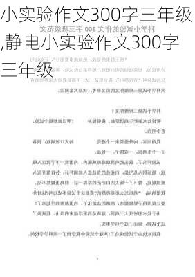 小实验作文300字三年级,静电小实验作文300字三年级